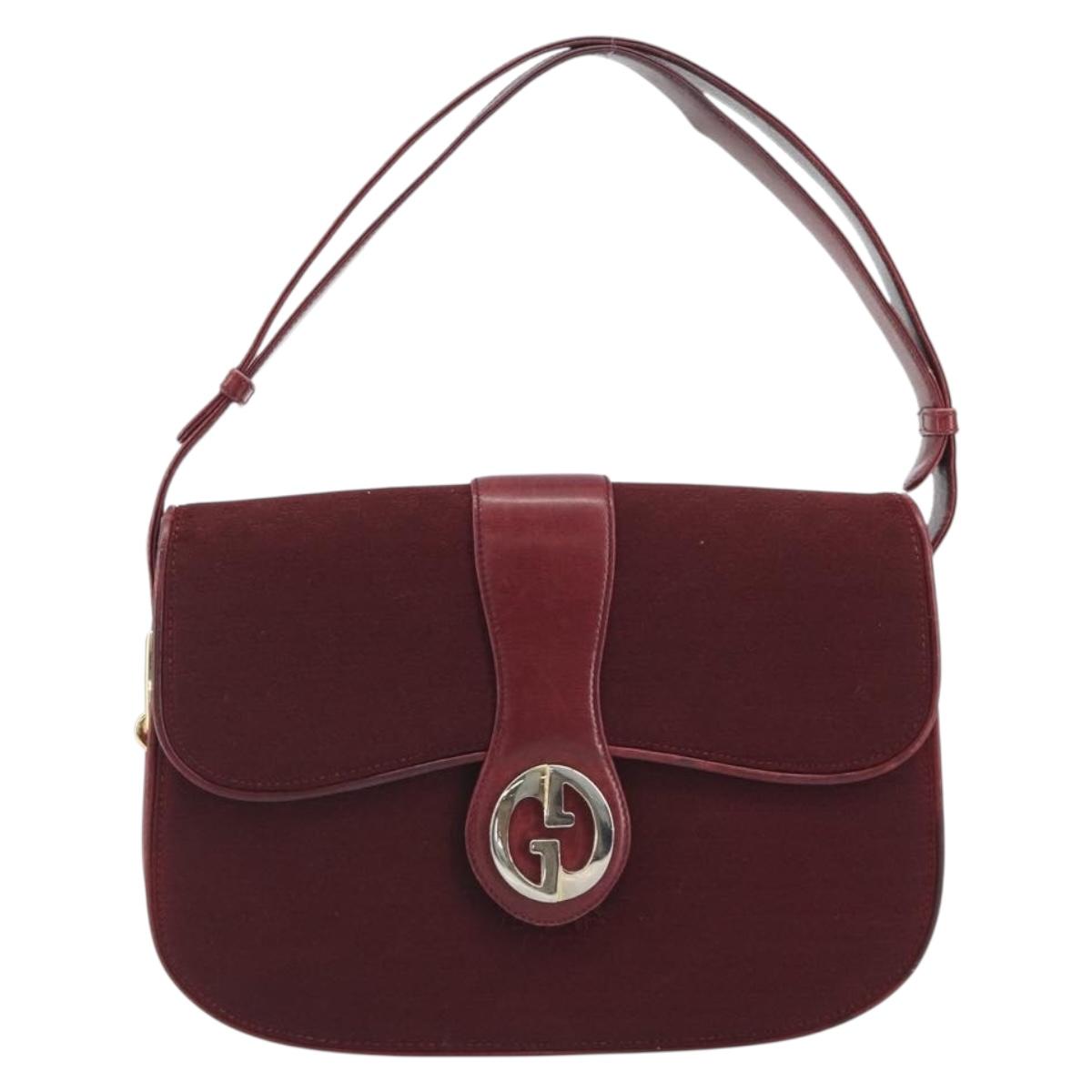 GUCCI Micro GG Supreme Shoulder Bag Red Gold Auth ep15564