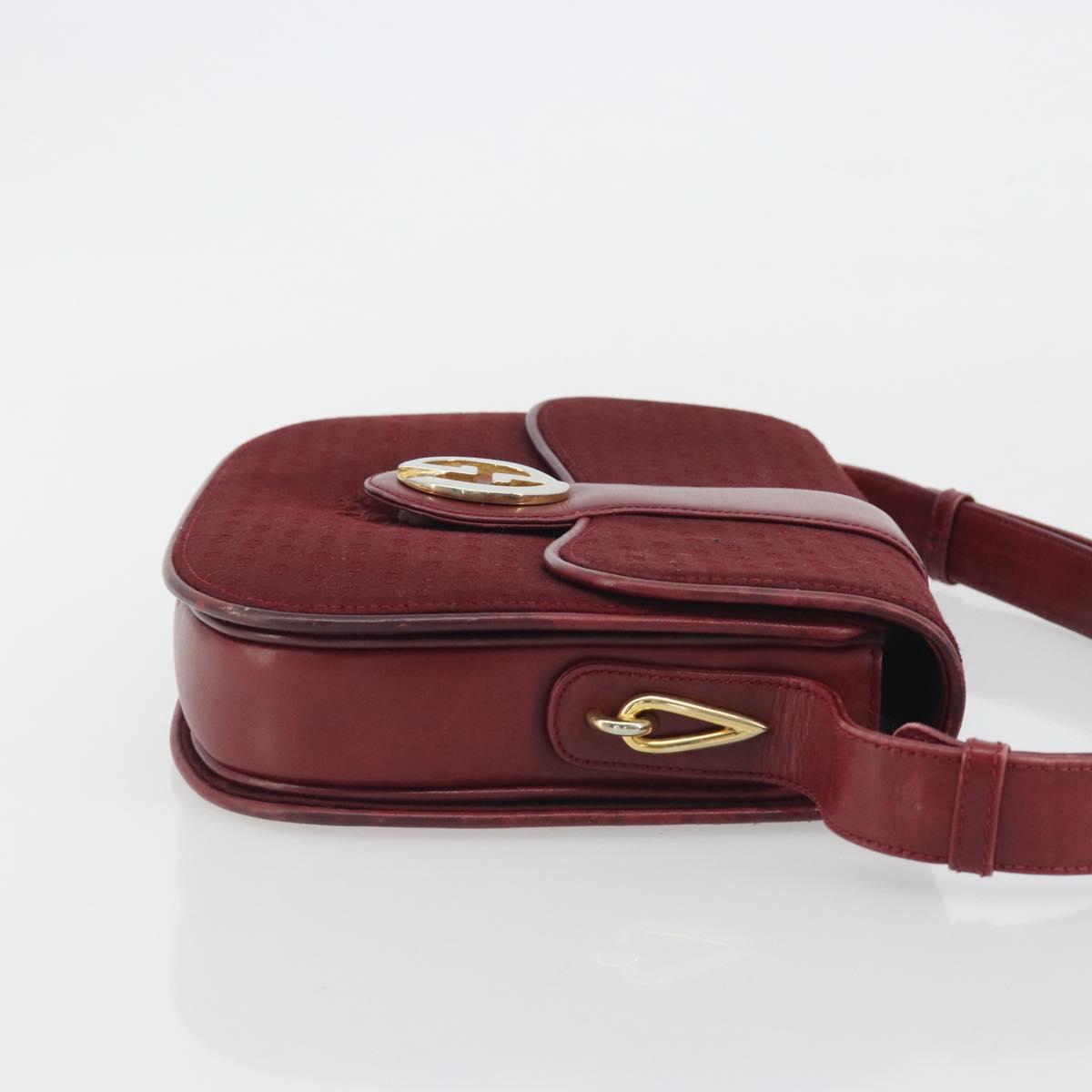GUCCI Micro GG Supreme Shoulder Bag Red Gold Auth ep15564