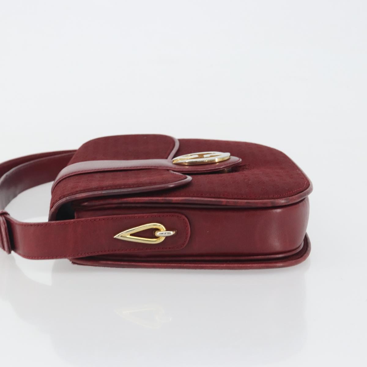GUCCI Micro GG Supreme Shoulder Bag Red Gold Auth ep15564