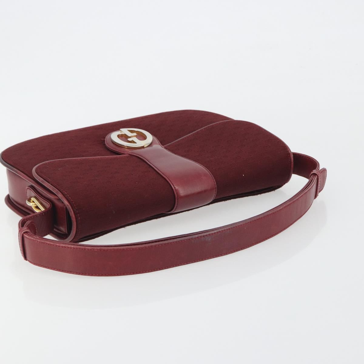 GUCCI Micro GG Supreme Shoulder Bag Red Gold Auth ep15564