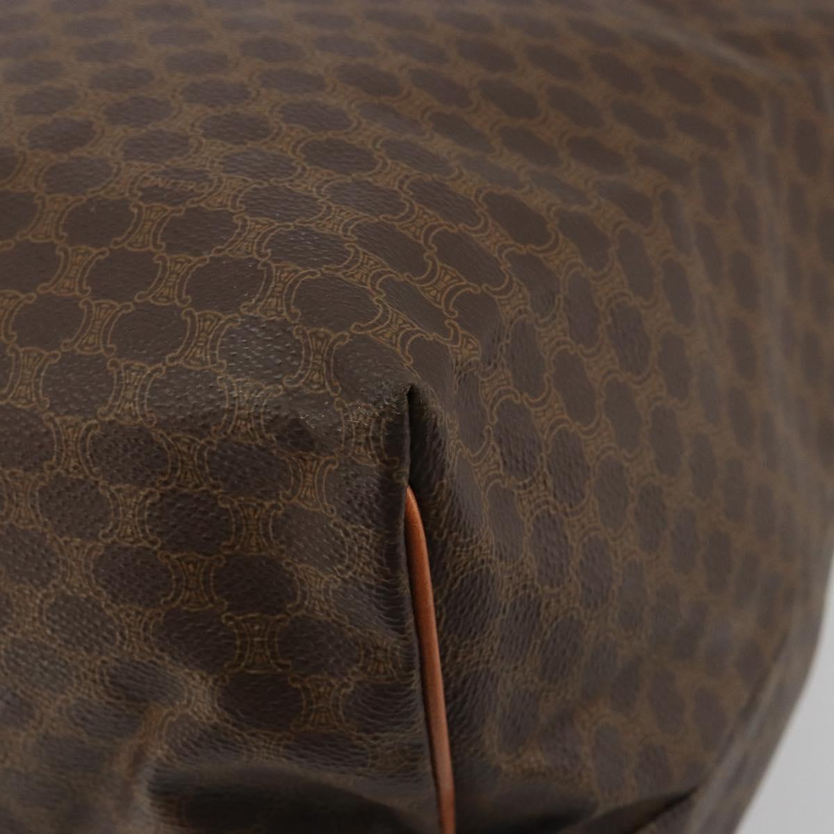 CELINE Macadam Canvas Tote Bag PVC Leather Brown Gold Auth ep15567