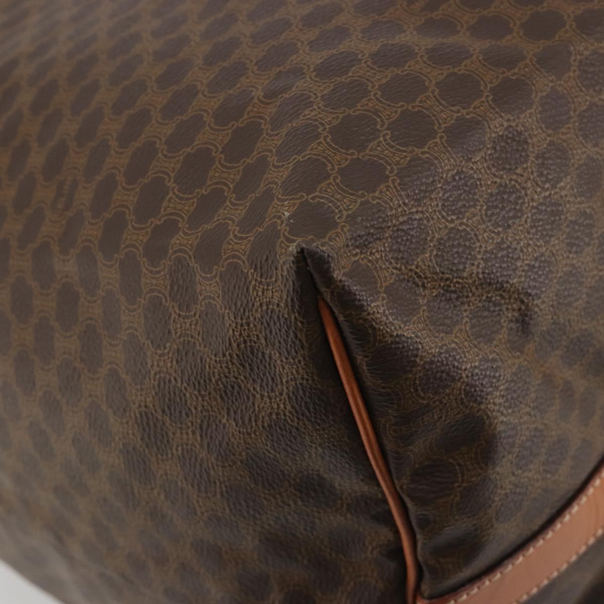 CELINE Macadam Canvas Tote Bag PVC Leather Brown Gold Auth ep15567
