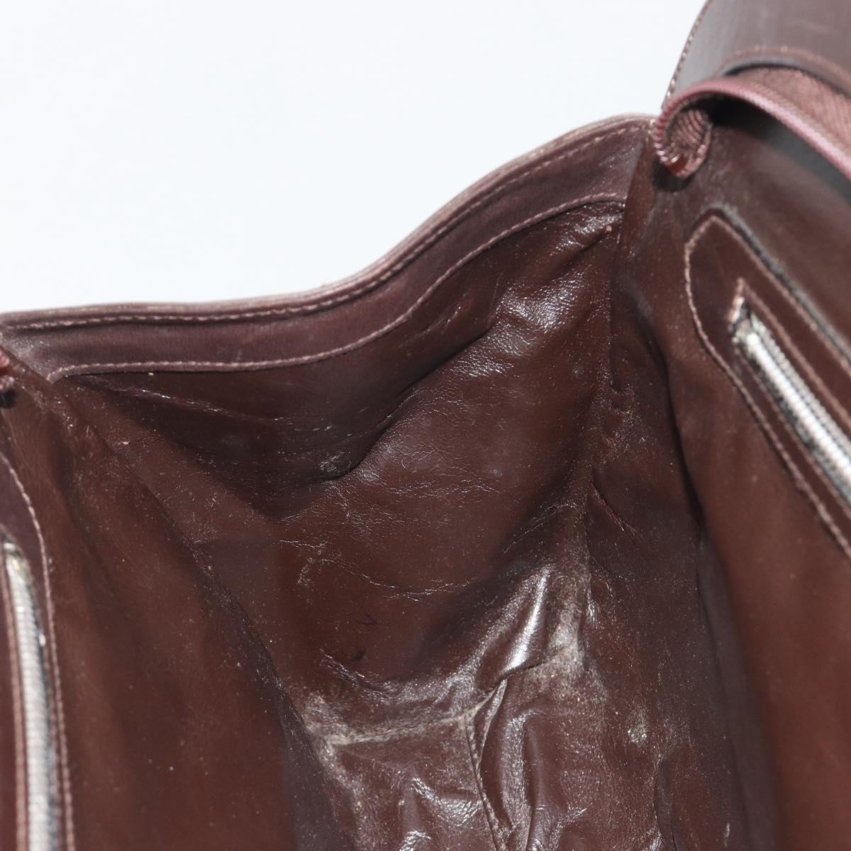 GUCCI Hand Bag Leather Brown Gold Auth ep15568