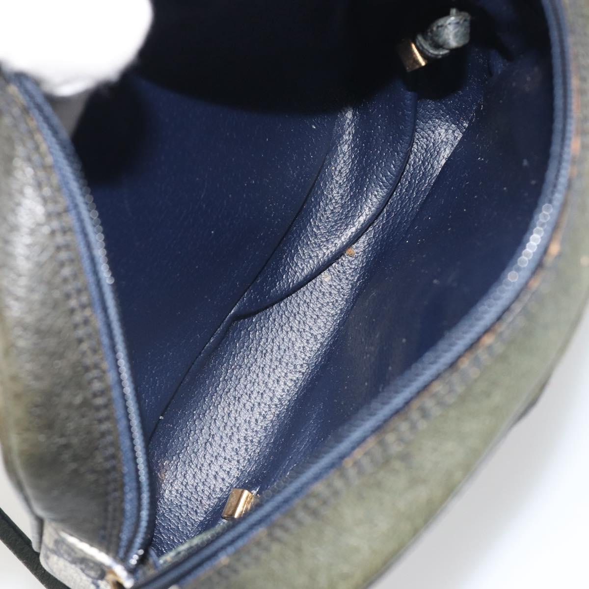 GUCCI Sherry Line GG Supreme Shoulder Bag PVC Navy Gold Auth ep15570A