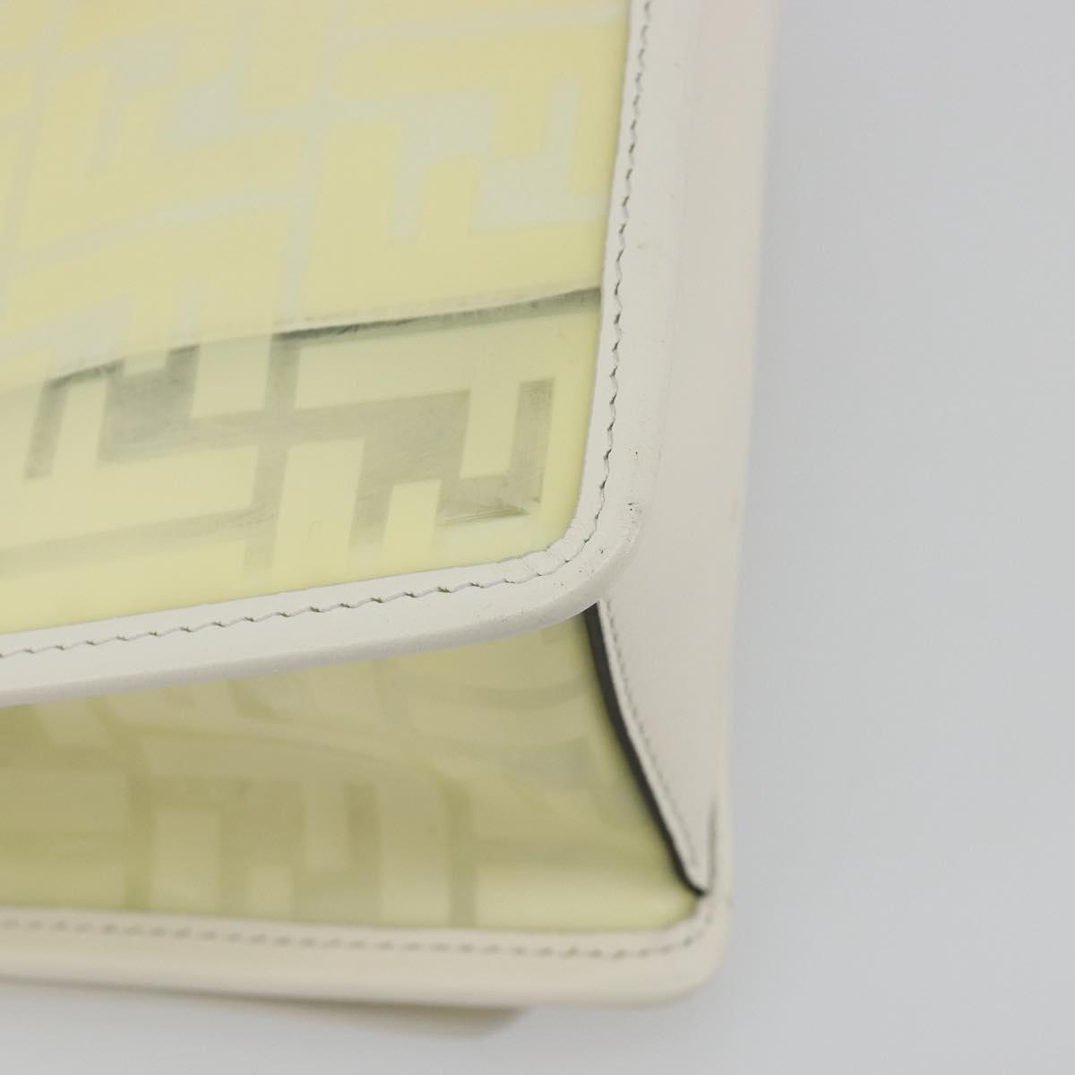 FENDI Zucca Canvas Chain Shoulder Bag Vinyl Clear Gold Auth ep15572