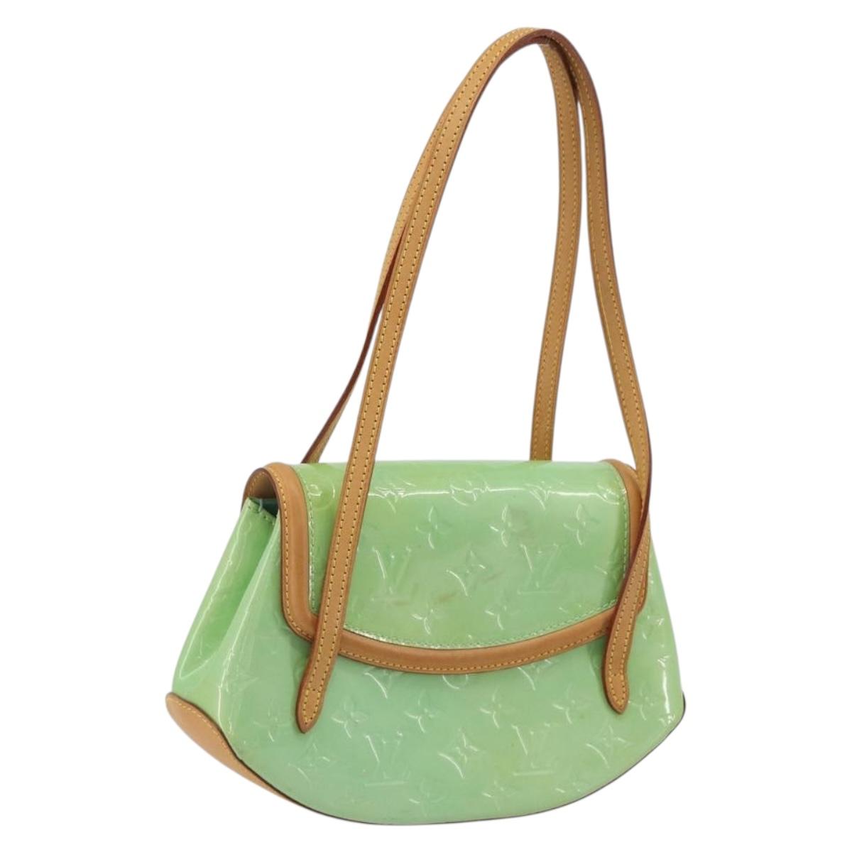 LOUIS VUITTON Vernis Biscayne Bay PM Shoulder Bag Peppermint M91289 Auth ep15577