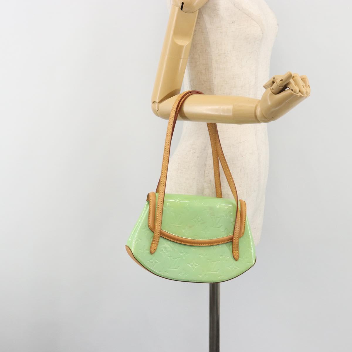LOUIS VUITTON Vernis Biscayne Bay PM Shoulder Bag Peppermint M91289 Auth ep15577