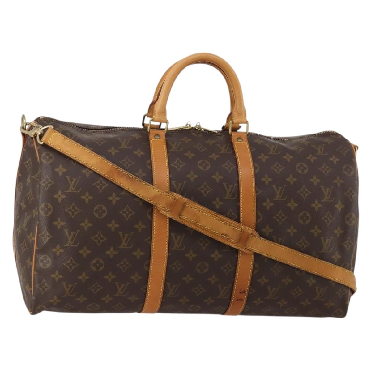 LOUIS VUITTON Monogram Keepall Bandouliere 50 Boston Bag M41416 LV Auth ep15580A