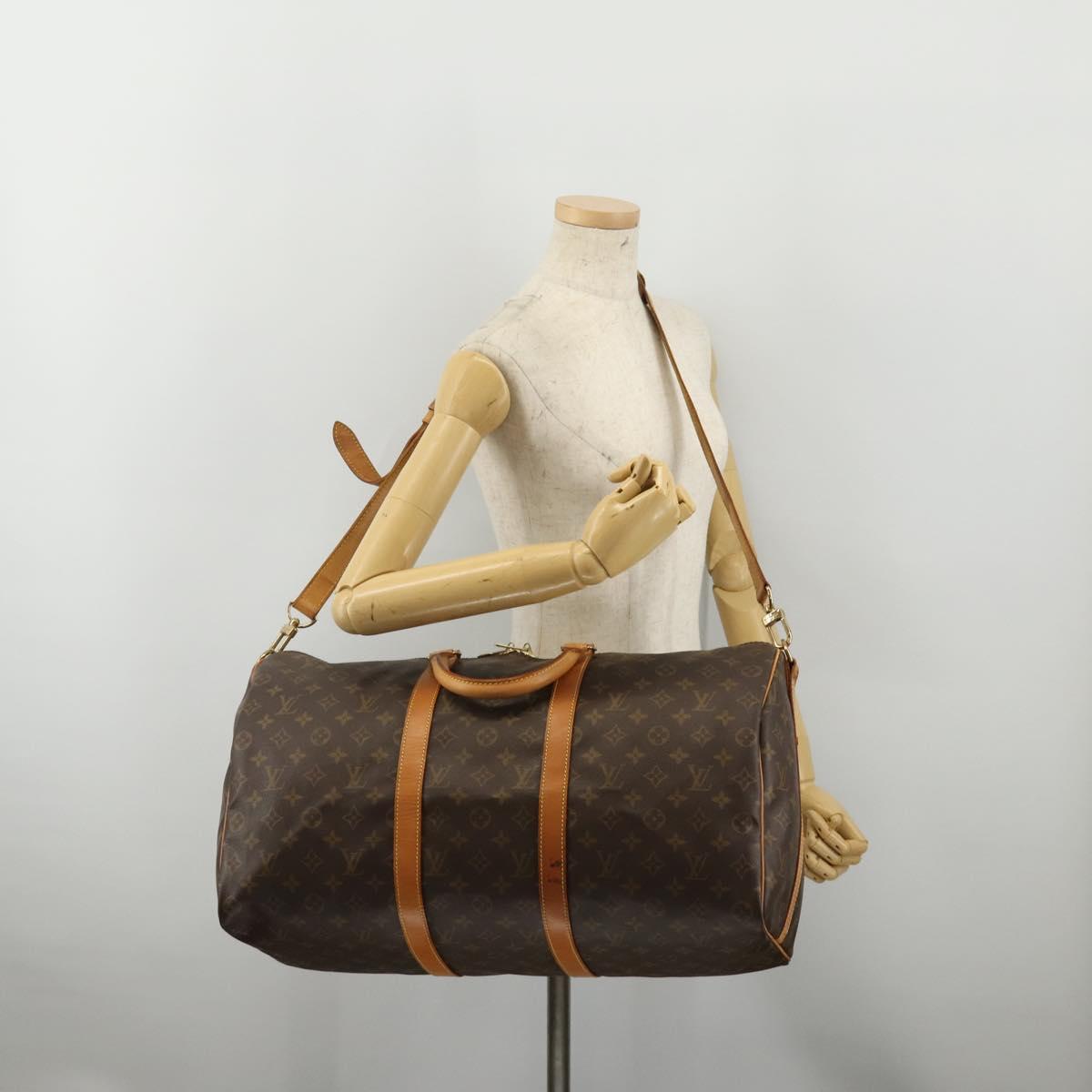 LOUIS VUITTON Monogram Keepall Bandouliere 50 Boston Bag M41416 LV Auth ep15580A