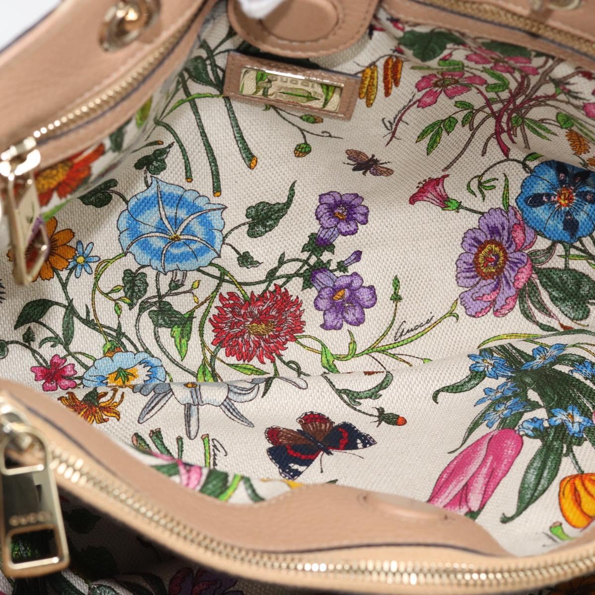 GUCCI Bamboo Hand Bag Leather 2way Beige Gold 323660 Auth ep15582A