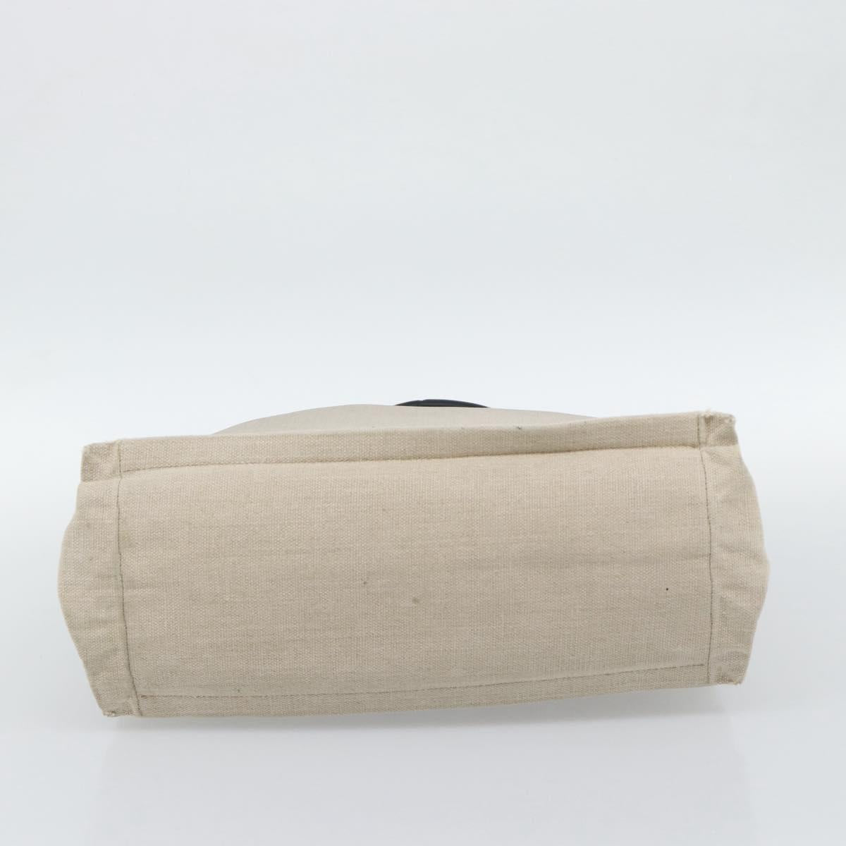SAINT LAURENT Rive Gauche Hand Bag Coated Canvas Gray Silver Auth ep15584