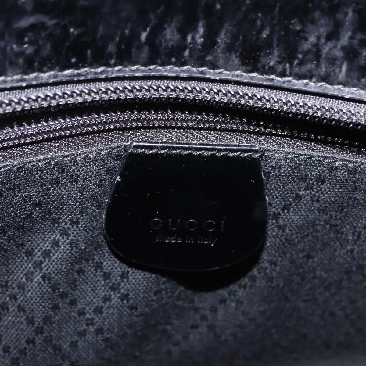 GUCCI Bamboo Hand Bag Canvas 2way Black Silver 000 1998 0588 Auth ep15589