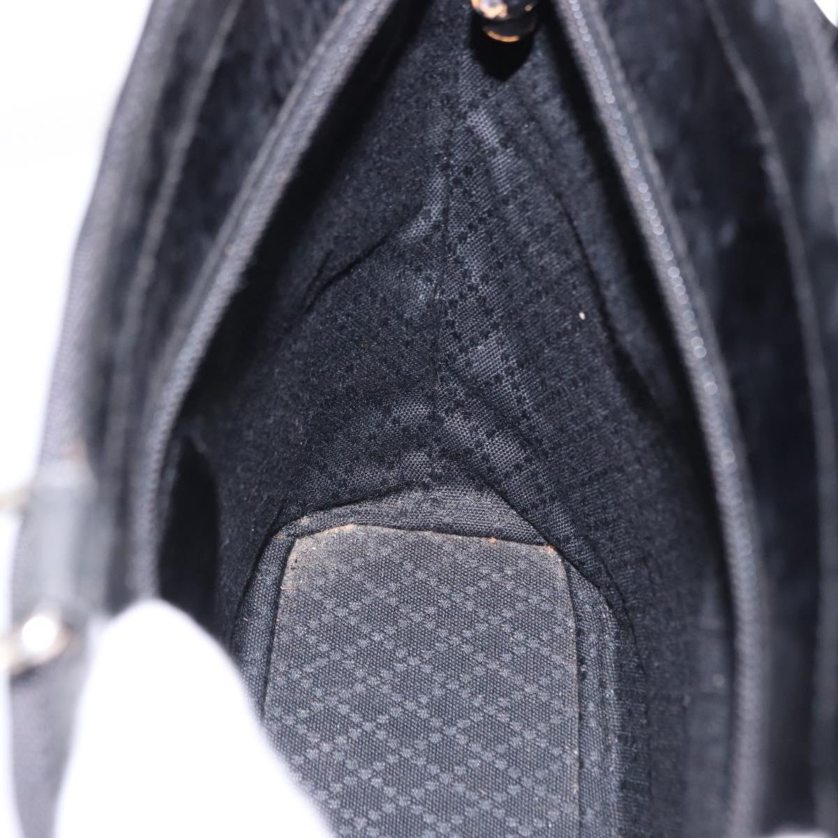 GUCCI Bamboo Hand Bag Canvas 2way Black Silver 000 1998 0588 Auth ep15589