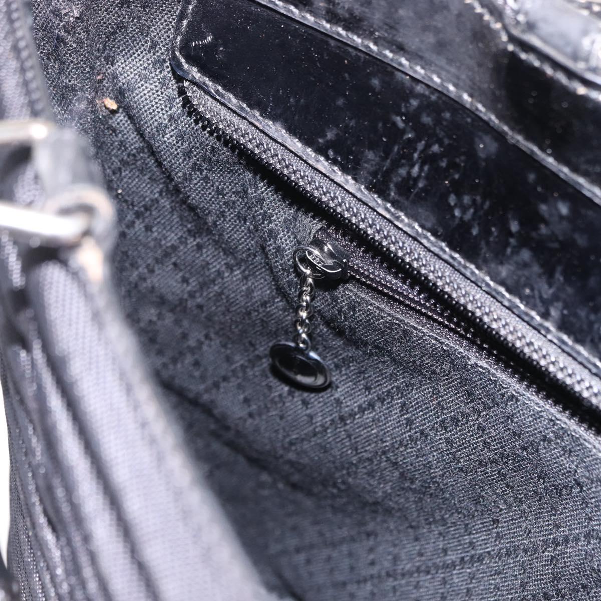 GUCCI Bamboo Hand Bag Canvas 2way Black Silver 000 1998 0588 Auth ep15589