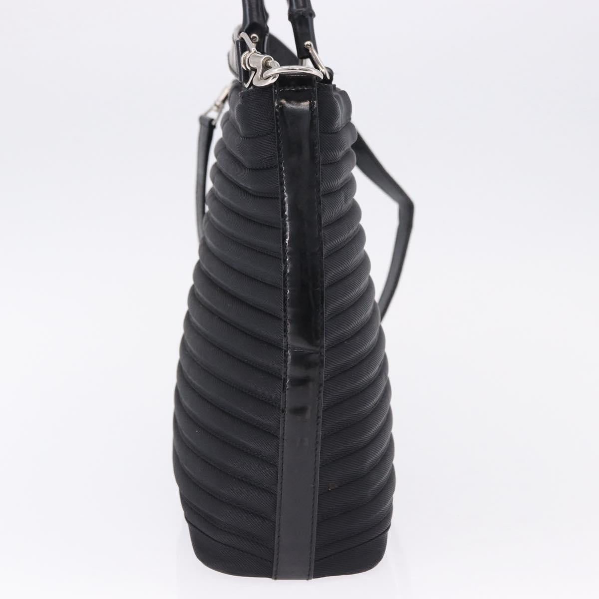 GUCCI Bamboo Hand Bag Canvas 2way Black Silver 000 1998 0588 Auth ep15589