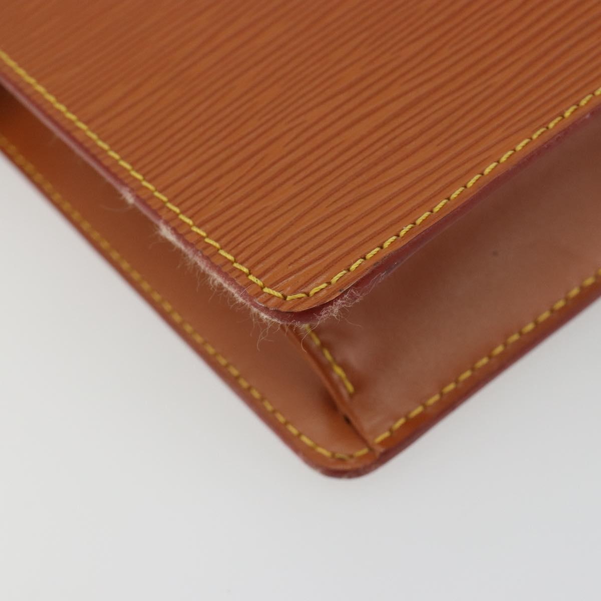 LOUIS VUITTON Epi Pochette Homme Bag Brown Zipangu Gold M52528 LV Auth ep15592