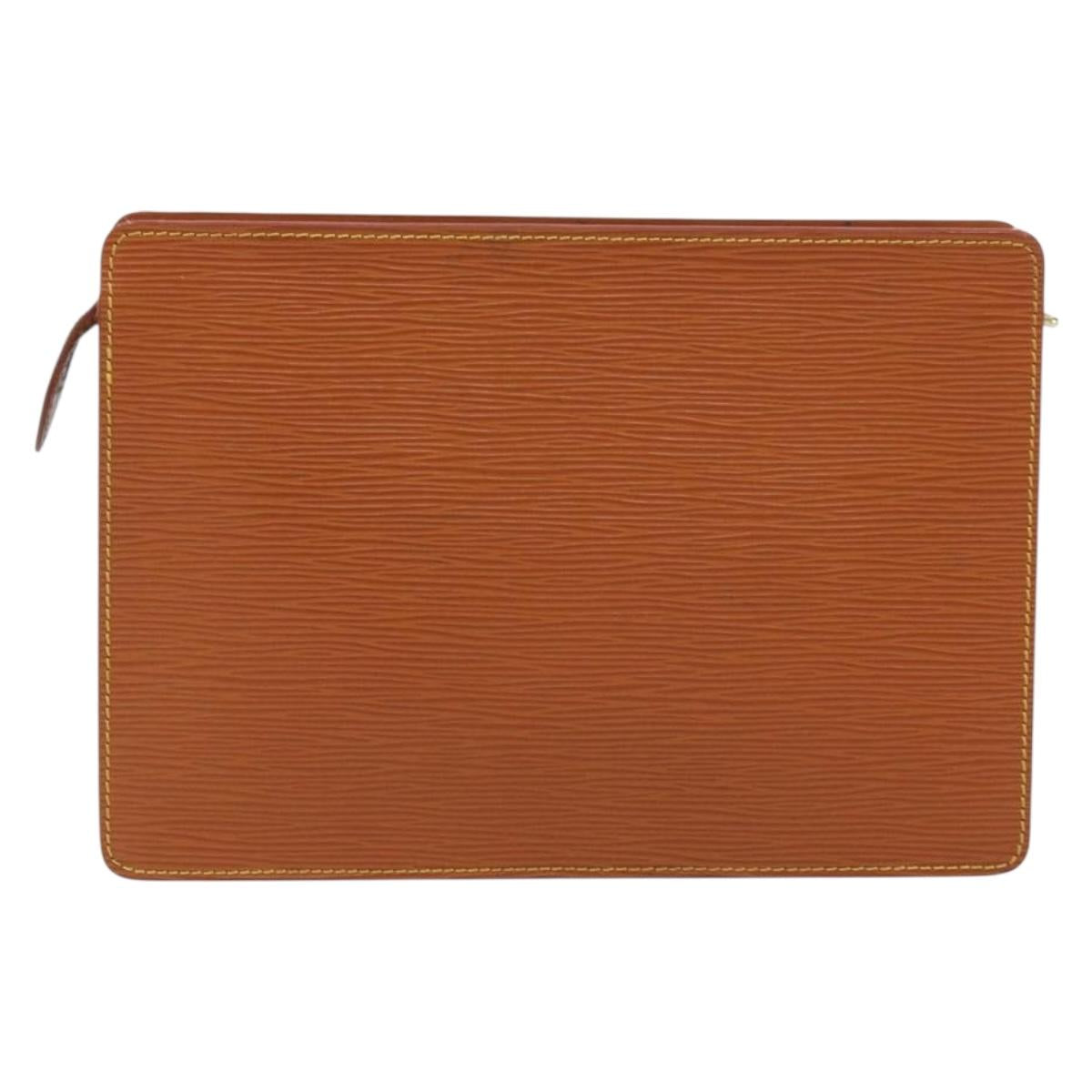 LOUIS VUITTON Epi Pochette Homme Bag Brown Zipangu Gold M52528 LV Auth ep15592