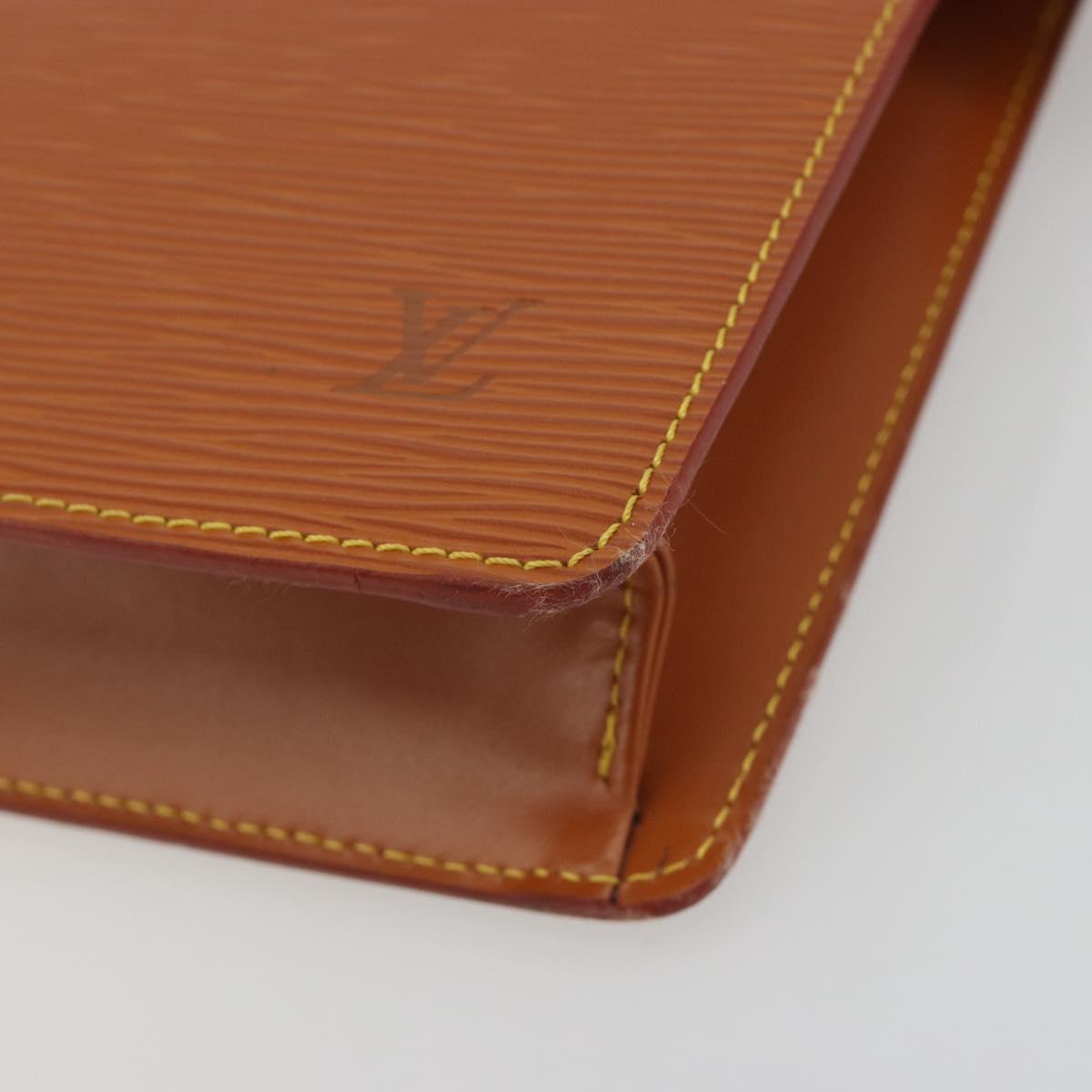 LOUIS VUITTON Epi Pochette Homme Bag Brown Zipangu Gold M52528 LV Auth ep15592