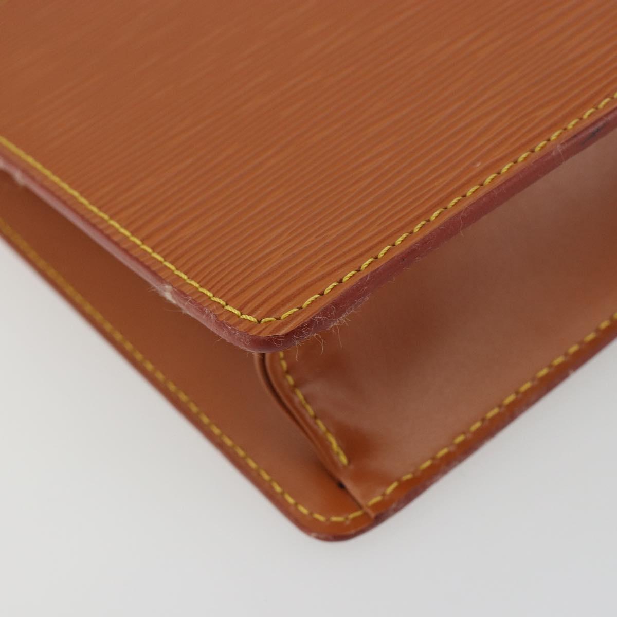 LOUIS VUITTON Epi Pochette Homme Bag Brown Zipangu Gold M52528 LV Auth ep15592