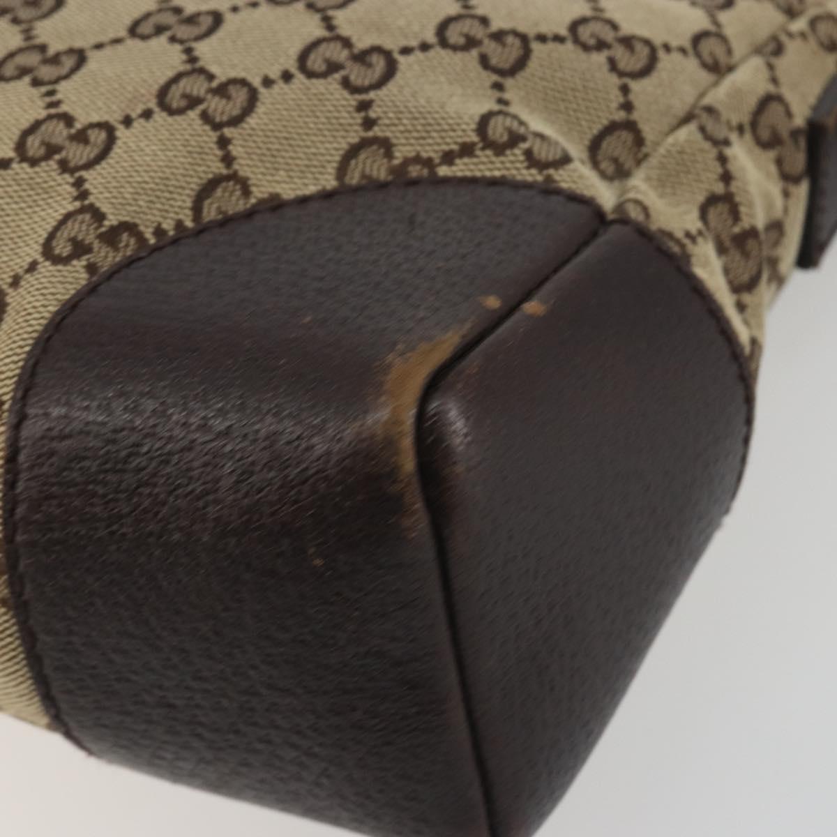 GUCCI GG Canvas Shoulder Bag Brown Silver 114273 Auth ep15593