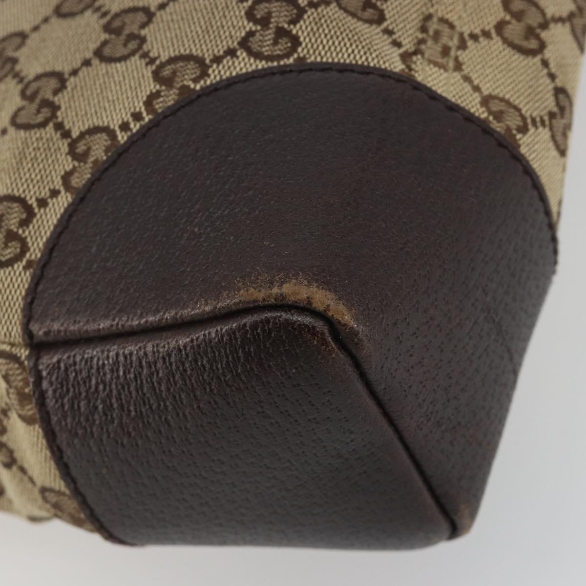 GUCCI GG Canvas Shoulder Bag Brown Silver 114273 Auth ep15593