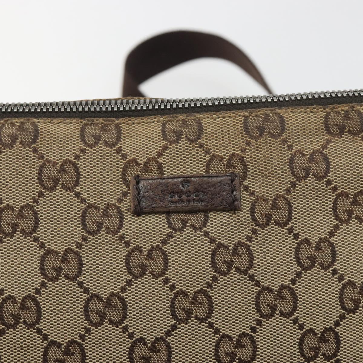 GUCCI GG Canvas Shoulder Bag Brown Silver 114273 Auth ep15593