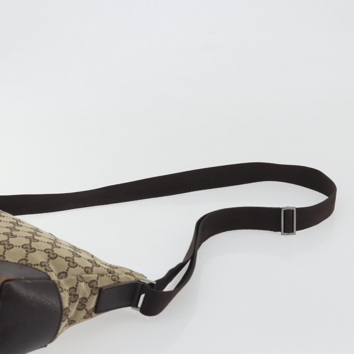 GUCCI GG Canvas Shoulder Bag Brown Silver 114273 Auth ep15593