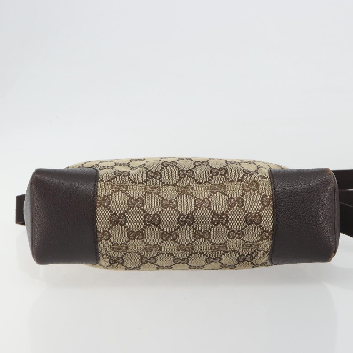 GUCCI GG Canvas Shoulder Bag Brown Silver 114273 Auth ep15593