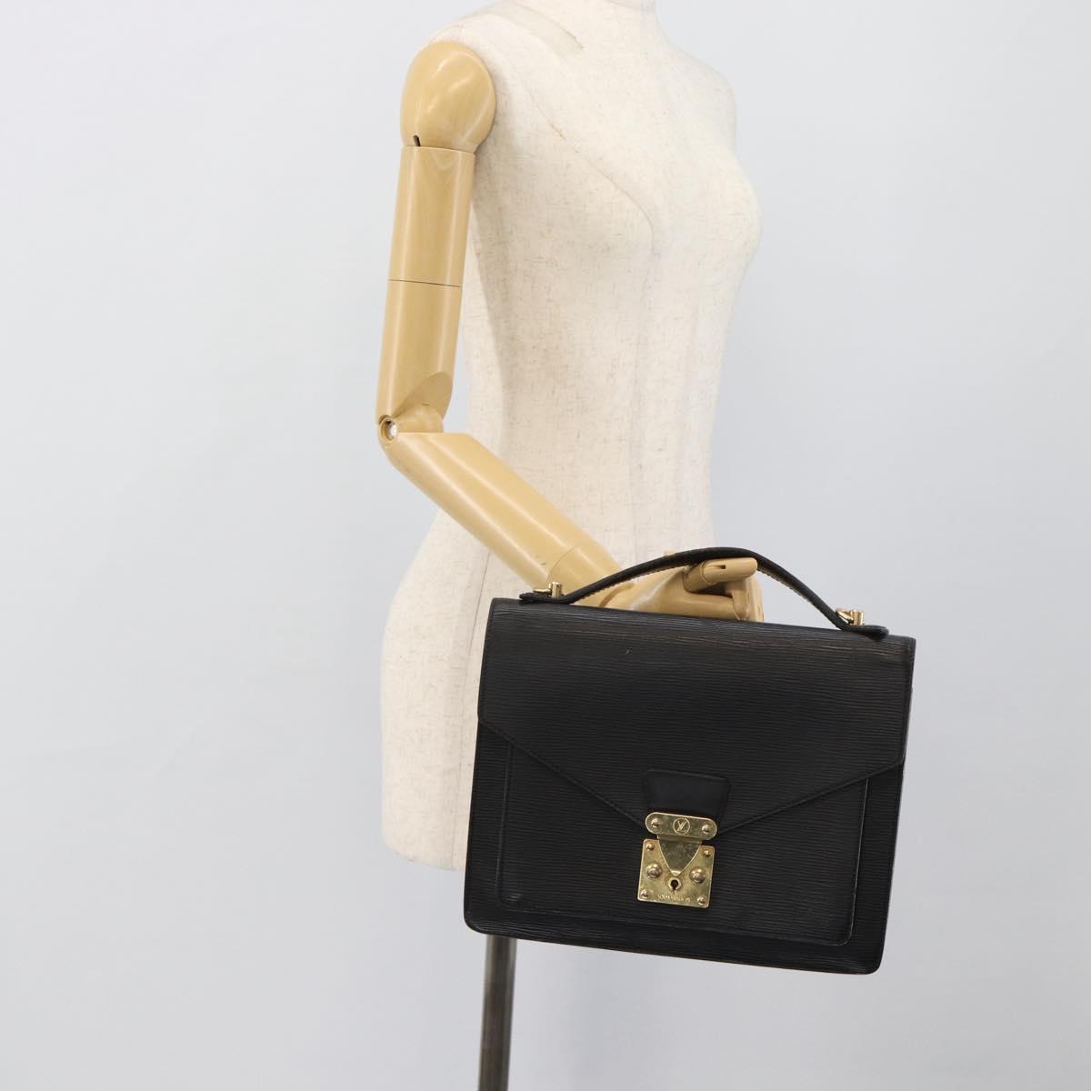 LOUIS VUITTON Epi Monceau 28 Hand Bag Black M52122 LV Auth ep15595