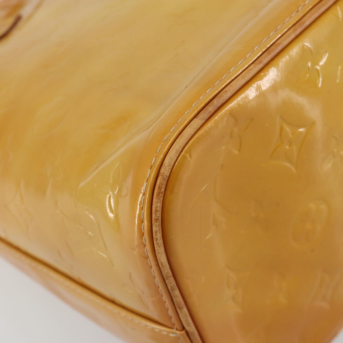 LOUIS VUITTON Monogram Vernis Houston Hand Bag Beige M91004 LV Auth ep15596