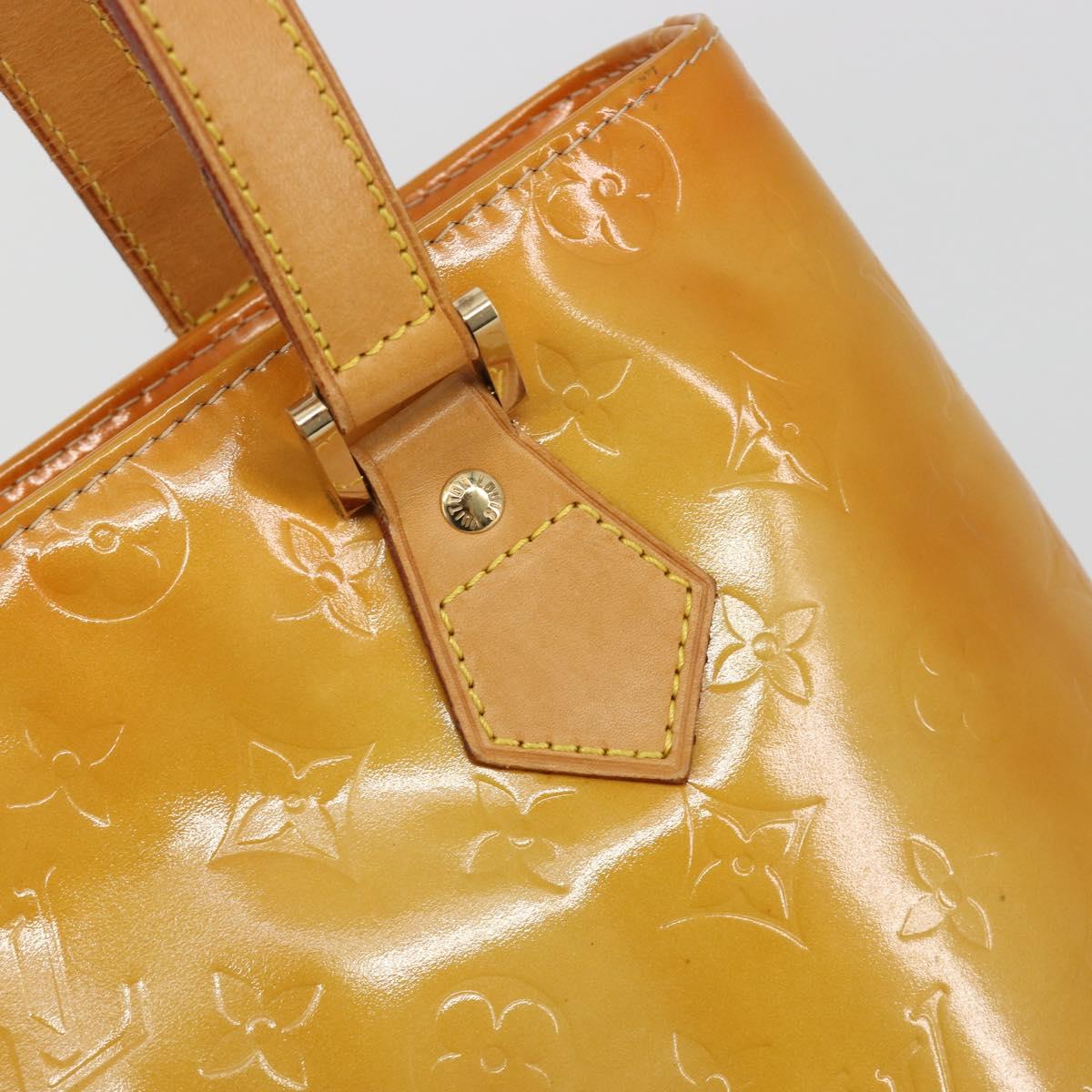 LOUIS VUITTON Monogram Vernis Houston Hand Bag Beige M91004 LV Auth ep15596