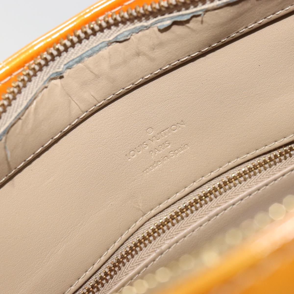 LOUIS VUITTON Monogram Vernis Houston Hand Bag Beige M91004 LV Auth ep15596