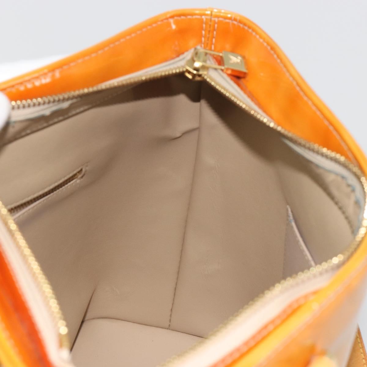LOUIS VUITTON Monogram Vernis Houston Hand Bag Beige M91004 LV Auth ep15596