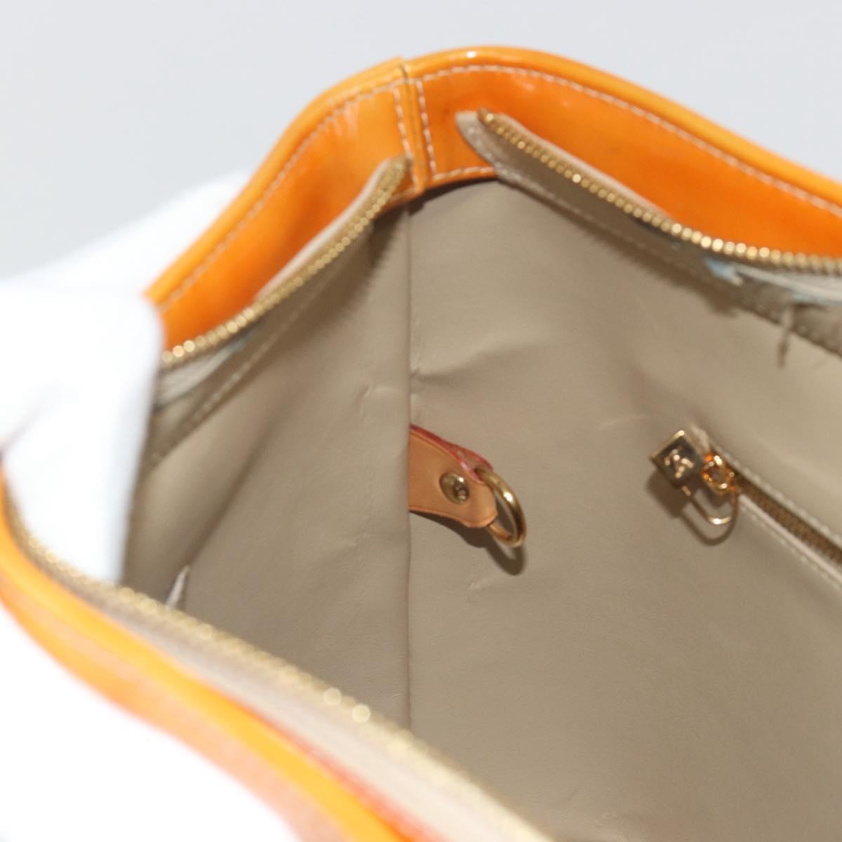 LOUIS VUITTON Monogram Vernis Houston Hand Bag Beige M91004 LV Auth ep15596