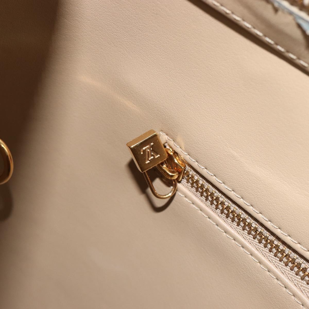 LOUIS VUITTON Monogram Vernis Houston Hand Bag Beige M91004 LV Auth ep15596