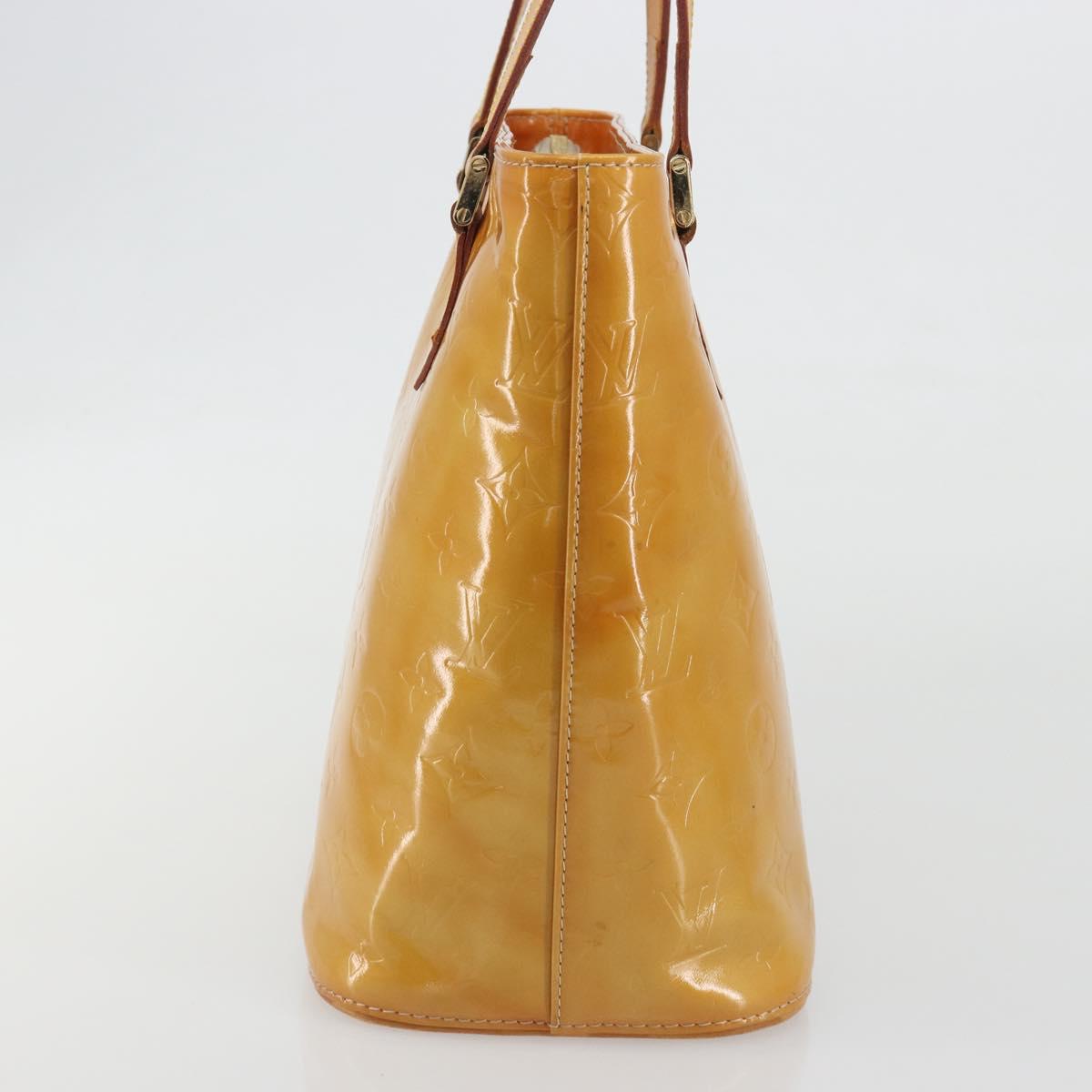 LOUIS VUITTON Monogram Vernis Houston Hand Bag Beige M91004 LV Auth ep15596
