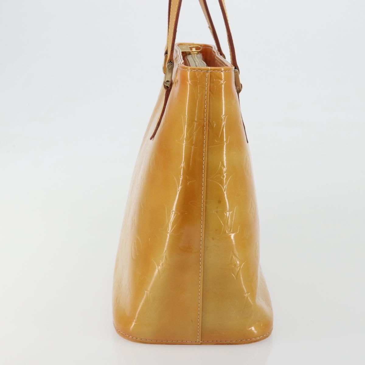 LOUIS VUITTON Monogram Vernis Houston Hand Bag Beige M91004 LV Auth ep15596