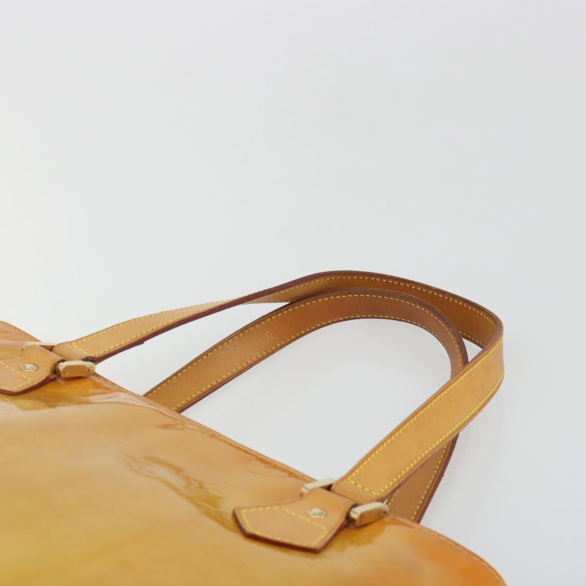 LOUIS VUITTON Monogram Vernis Houston Hand Bag Beige M91004 LV Auth ep15596
