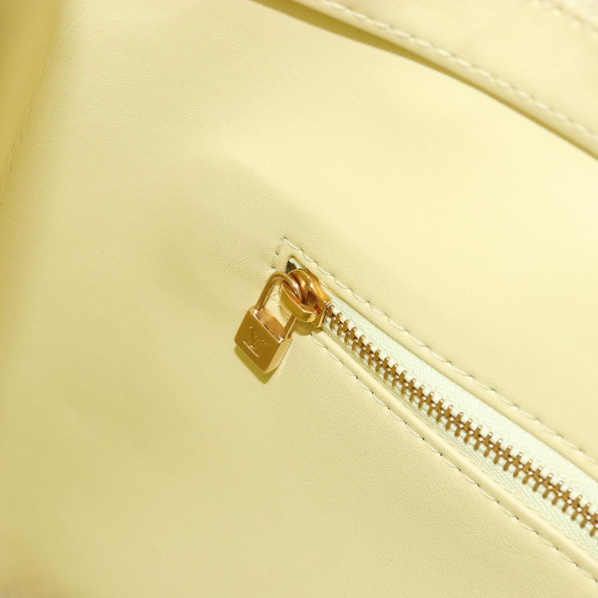 LOUIS VUITTON Monogram Vernis Houston Hand Bag Lime Yellow M91055 Auth ep15597