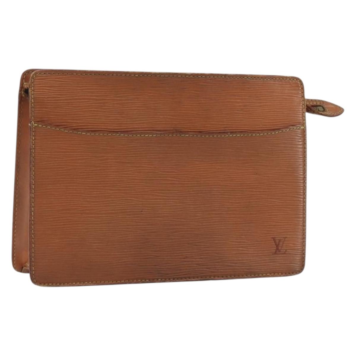 LOUIS VUITTON Epi Pochette Homme Bag Brown Zipangu Gold M52528 LV Auth ep15599