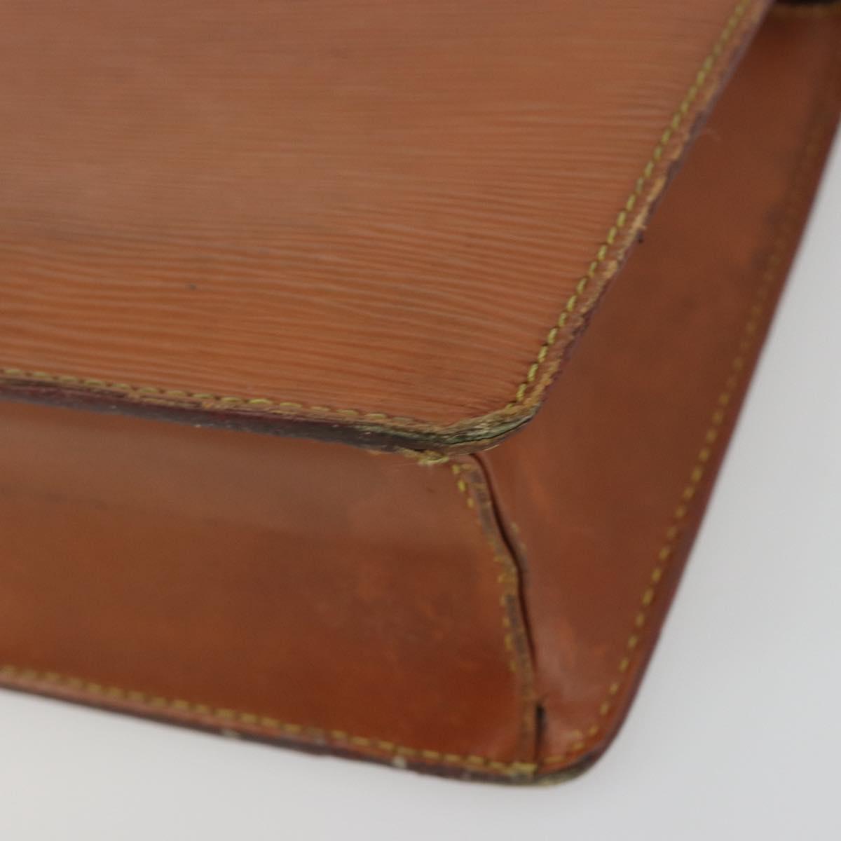 LOUIS VUITTON Epi Pochette Homme Bag Brown Zipangu Gold M52528 LV Auth ep15599