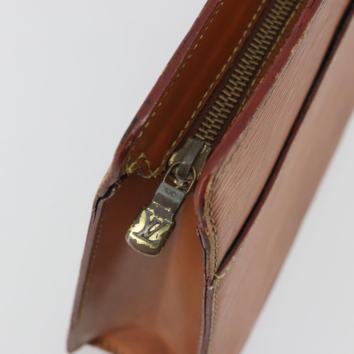 LOUIS VUITTON Epi Pochette Homme Bag Brown Zipangu Gold M52528 LV Auth ep15599