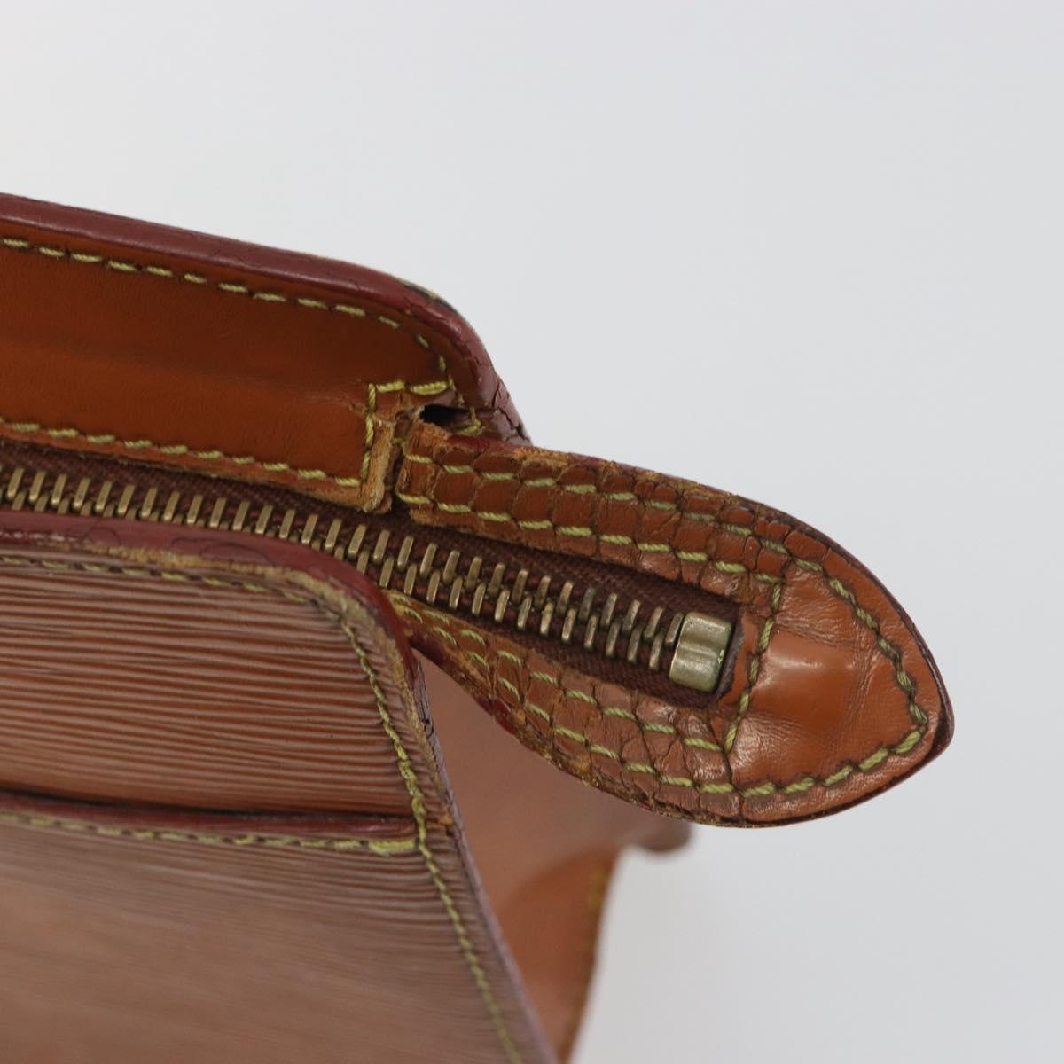 LOUIS VUITTON Epi Pochette Homme Bag Brown Zipangu Gold M52528 LV Auth ep15599