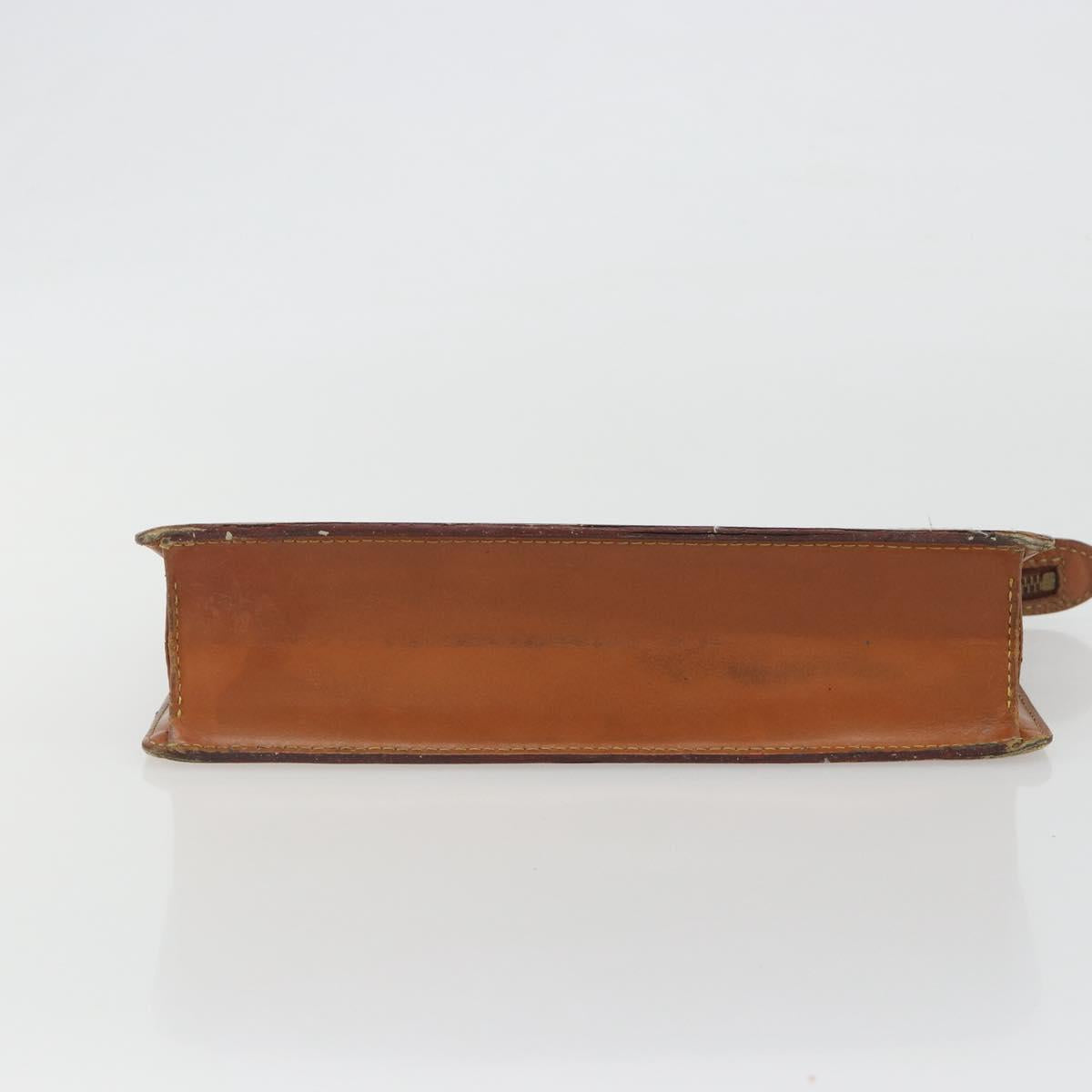 LOUIS VUITTON Epi Pochette Homme Bag Brown Zipangu Gold M52528 LV Auth ep15599