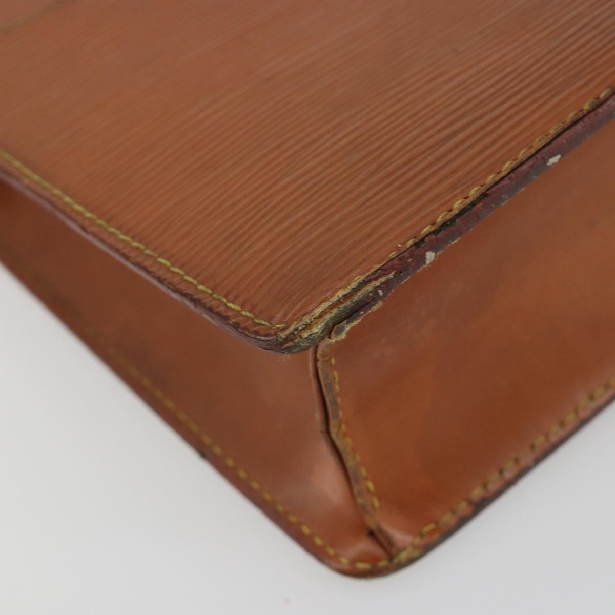 LOUIS VUITTON Epi Pochette Homme Bag Brown Zipangu Gold M52528 LV Auth ep15599