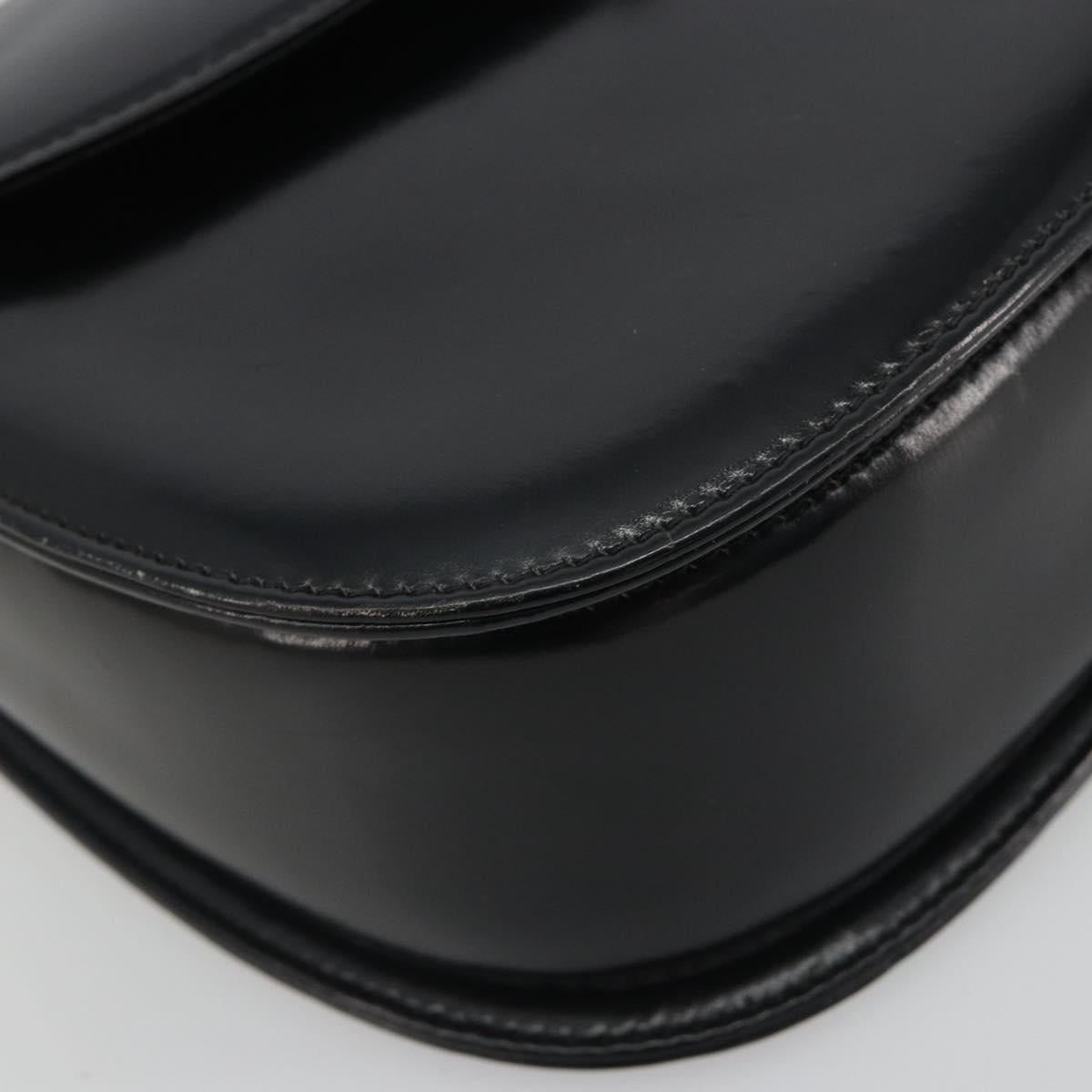 GUCCI Bamboo Hand Bag Leather Black Gold 000 2113 0633 Auth ep15601A