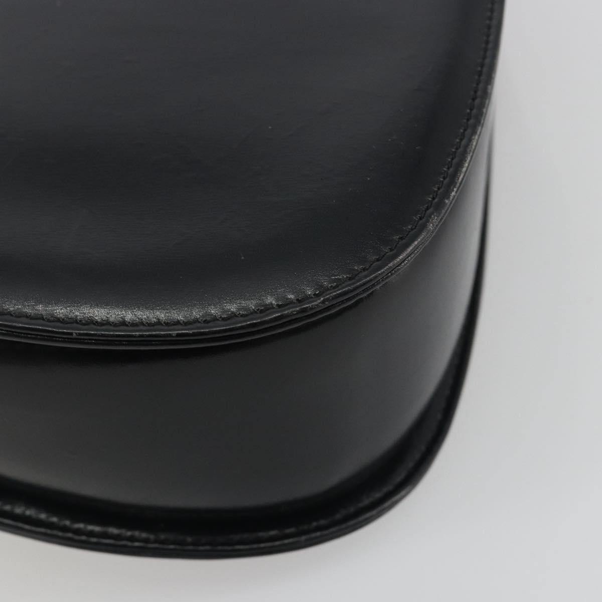 GUCCI Bamboo Hand Bag Leather Black Gold 000 2113 0633 Auth ep15601A