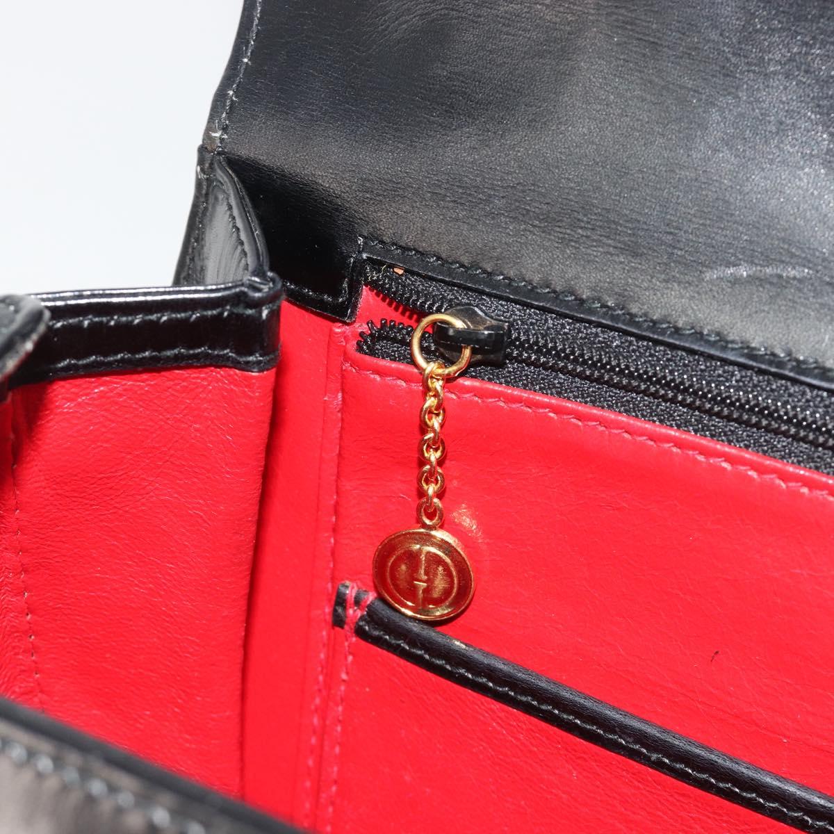 GUCCI Bamboo Hand Bag Leather Black Gold 000 2113 0633 Auth ep15601A