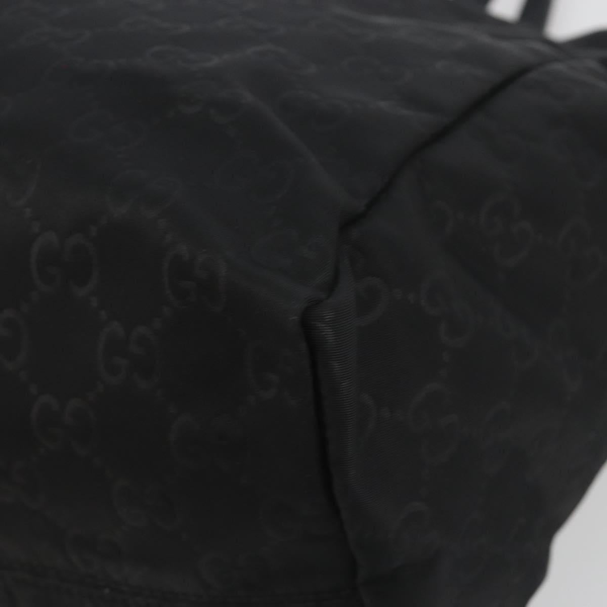 GUCCI GG Canvas Tote Bag Nylon Black Gold 282439 Auth ep15602