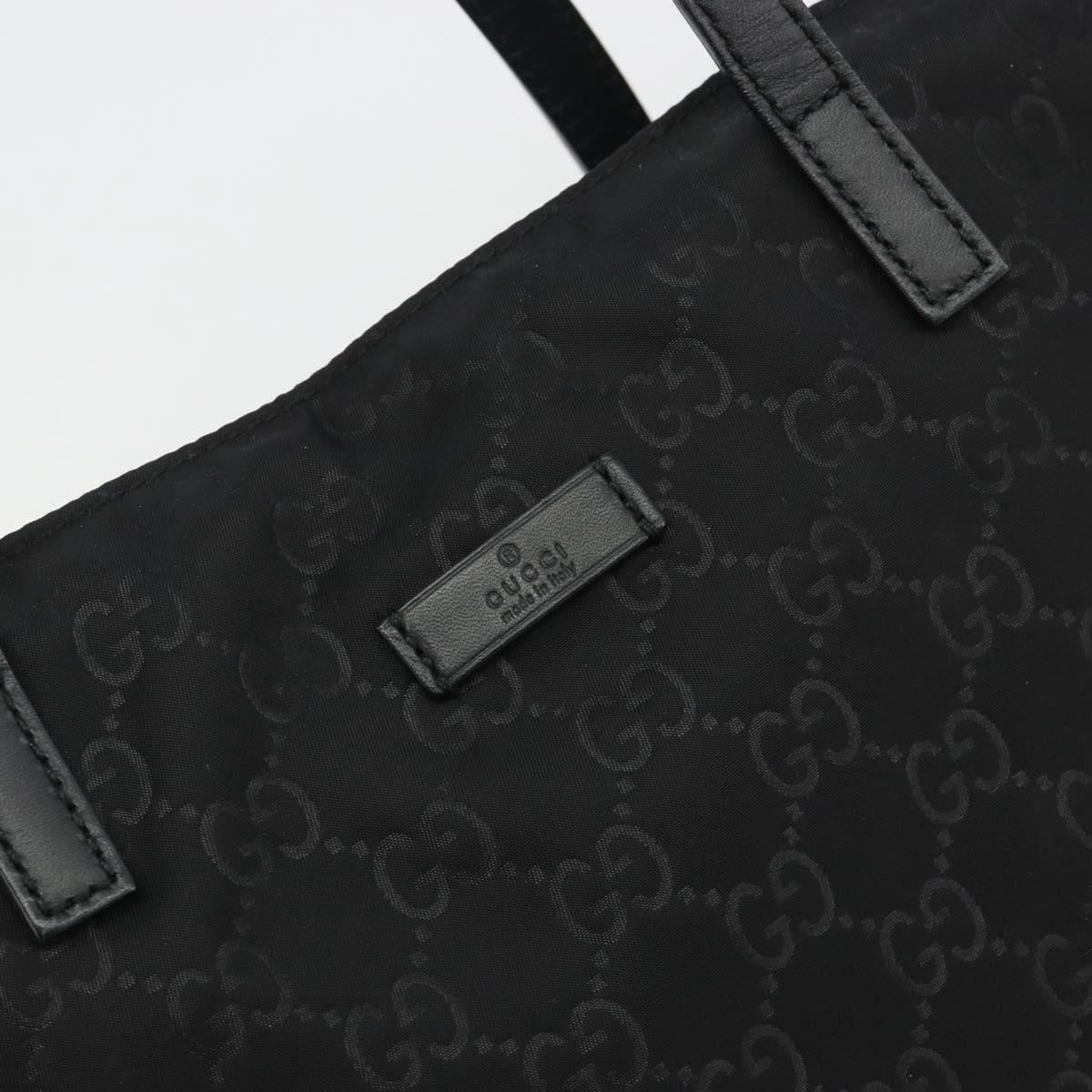 GUCCI GG Canvas Tote Bag Nylon Black Gold 282439 Auth ep15602